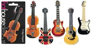 fridge magnet violin union jack guitar acoustic guitar