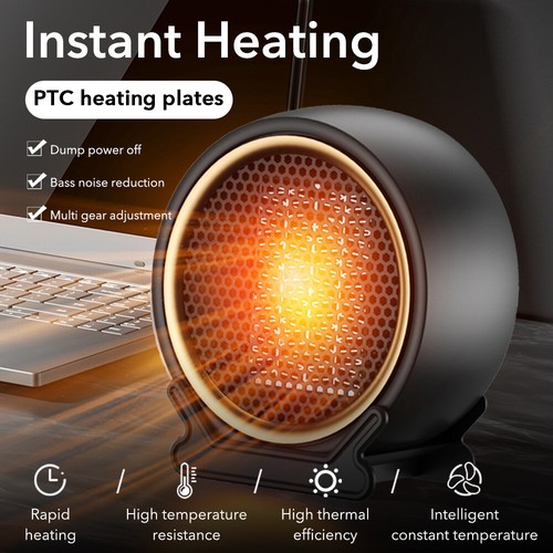 Mini Hot Fan Heater PTC Ceramic Instant Heating Noiseless Warm Air Blower 1200W - Picture 19 of 21