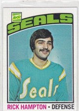 1976/77 TOPPS..RICK HAMPTON..CARD # 113..GOLDEN SEALS..FREE COMBINED SHIP