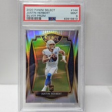 Justin Herbert  RC 2020 Panini Select #144 Silver Prizm PSA 9 Rookie