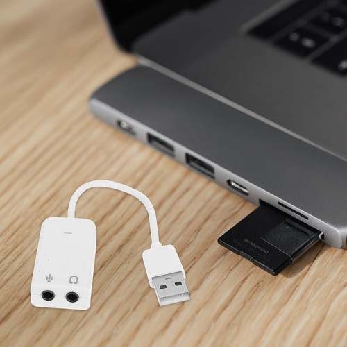 2pcs Laptop USB Sound Laptop External Sound Audio Adapter Durable Sound Card - Afbeelding 10 van 12