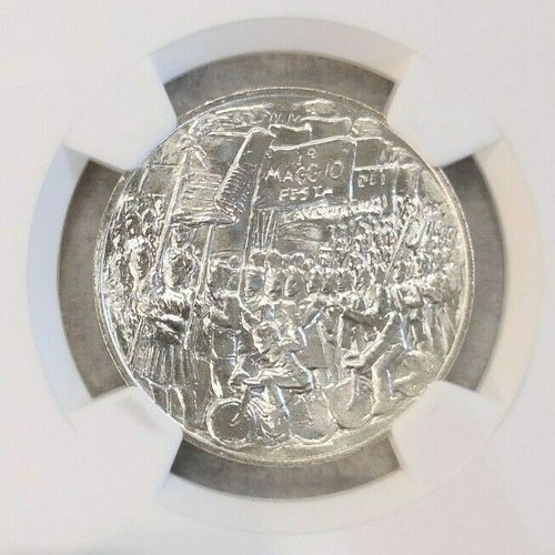 1978 SAN MARINO SILVER 500 LIRE FIGURES HOLDING FLAGS NGC MS 69 RARE TOP POP - Picture 3 of 4