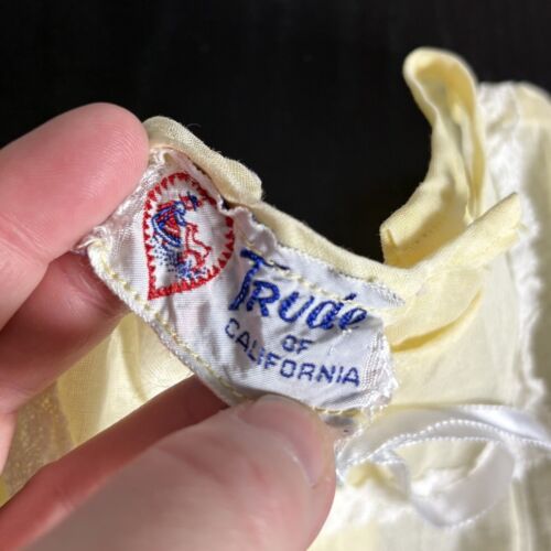 Vintage 50s Trude of California Baby Girl Sheer Yellow Organdy Party Dress 1950s - Picture 5 of 5
