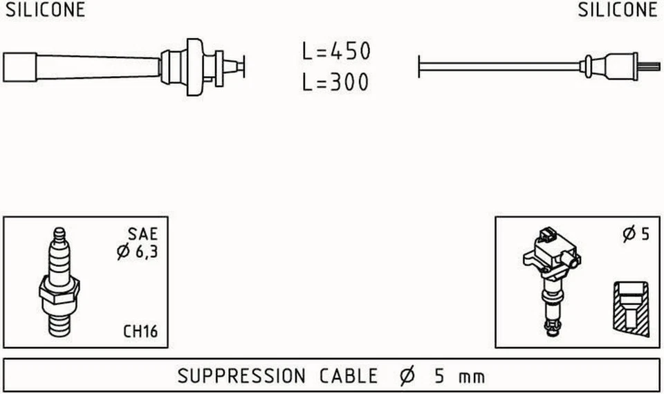 Juego de cables de bujía para Mitsubishi Galant ES 2003 2,4 L L4 SOHC de gas Foto 4 de 4
