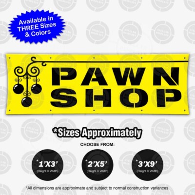 Pawn Shop Banner Sign Antique Vinyl Display Trade Poster Thrift