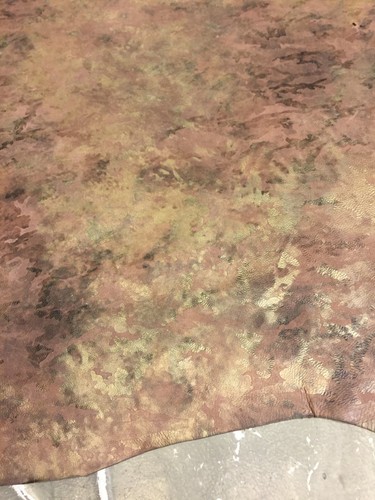 Brown Leather Hides Genuine sLambskin Camouflage Soft Upholstery Craft Material - Picture 3 of 9