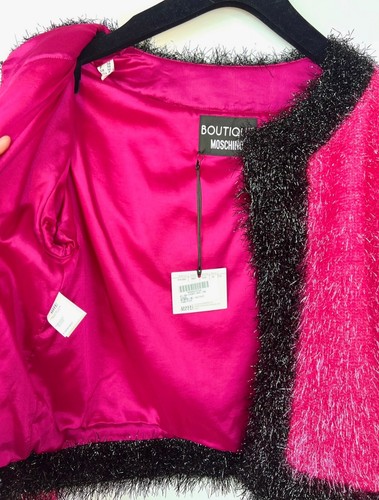 Nuovo Moschino 2015 2016 Rosa Ecopelliccia Glitter Giacca 38 40 42 4 6 8 Cappotto Top S M - Foto 14 di 21