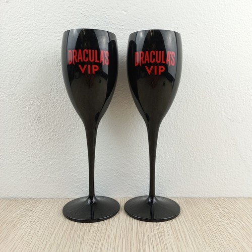 DRACULA'S VIP Stemmed Plastic Wine Glass Dracula's Cabaret Gold Coast Australia