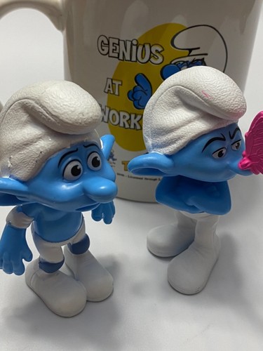 The Smurfs Brainy "Genius At Work" Coffee Mug 2010 Brainy. 2 Grouchy & Panicky - Picture 5 of 11