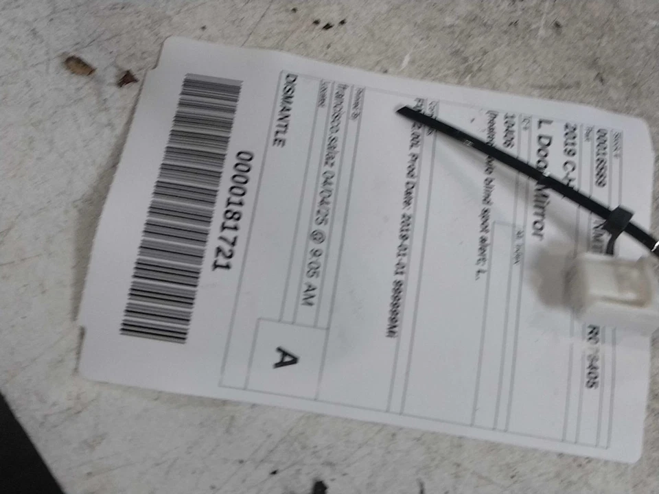 2019 Toyota C-HR Left Door Mirror Assembly Black, Heated, 73K Miles Foto 2 de 4