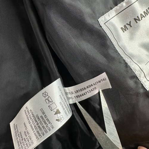 Pelle Pelle Jacket Boys L Black Quilted Faux Leather Sleeveless Full Zip Hooded - Picture 11 of 14