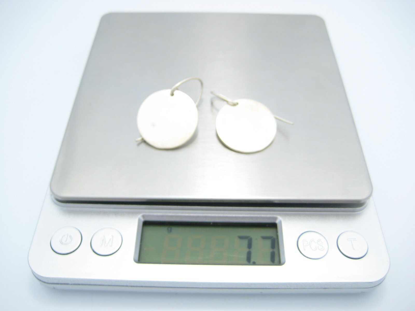 Sterling Silver Smooth Circle Hook Dangle Earrings - image 4