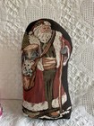Vintage Christmas Weighted Pillow Doorstop Santa Claus Tapestry Decorative
