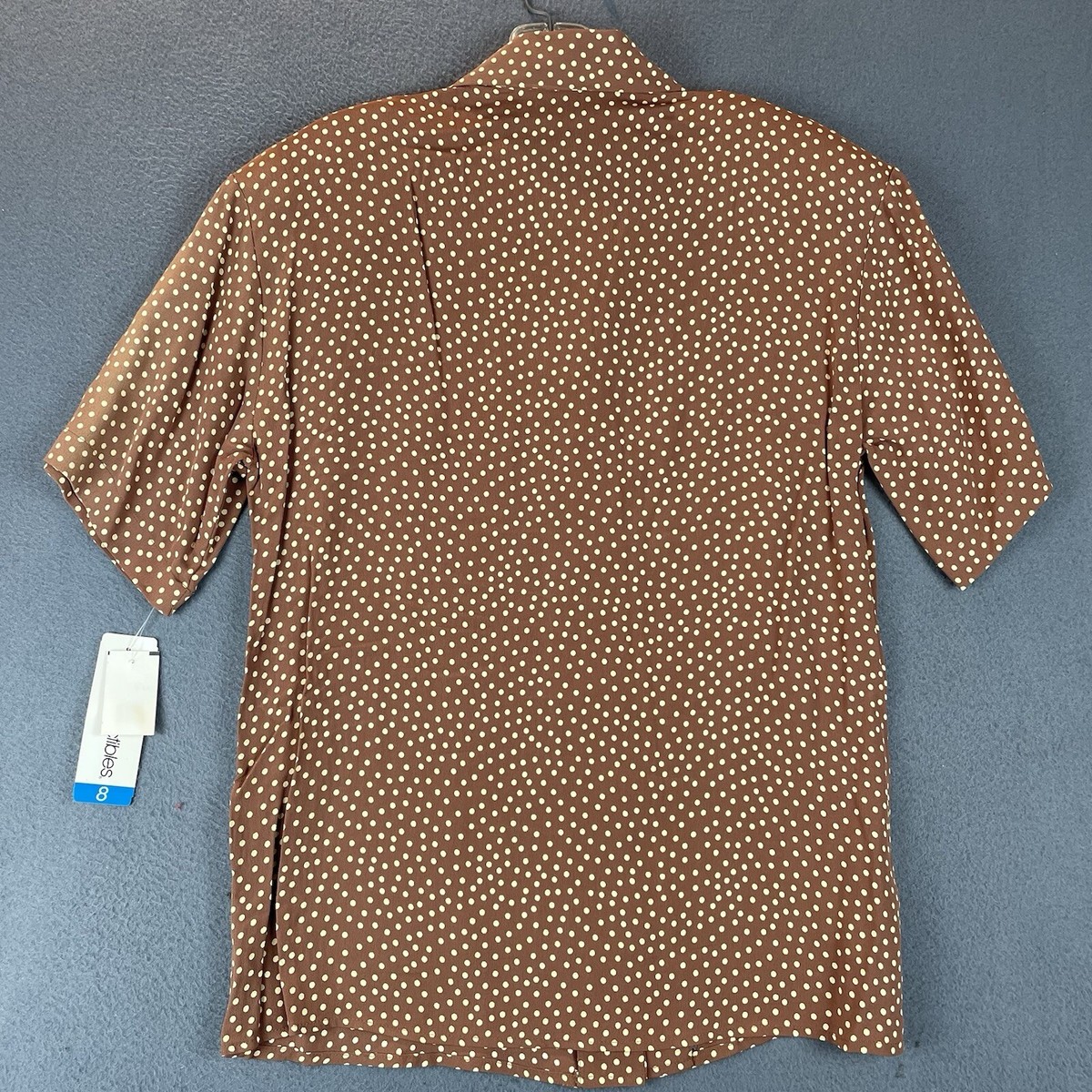VTG JH Collectibles Shirt Top Blouse Sz 8 NWT Brown Tan