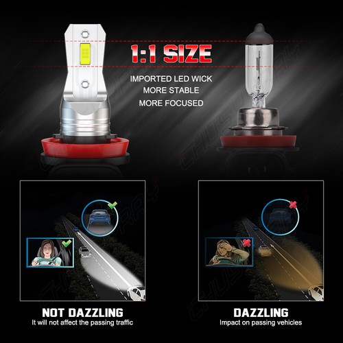 4Pcs H9 H11 LED Headlight Bulbs Conversion Kit High Low Beam 6000K Super White - Picture 9 of 11