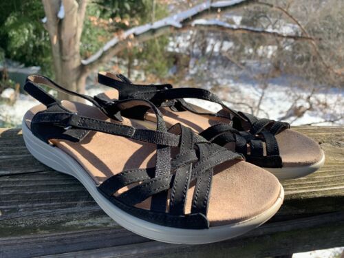 HOTTER Maisie Truffle Multi Shade Strappy Leather Sandals Womens Shoes Sz 6 👣b7 - Picture 5 of 9
