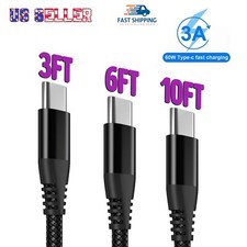 USB-C to USB-C Cable 60W Fast Charge Type C Charging Cord For iPhone 15/Plus/Pro