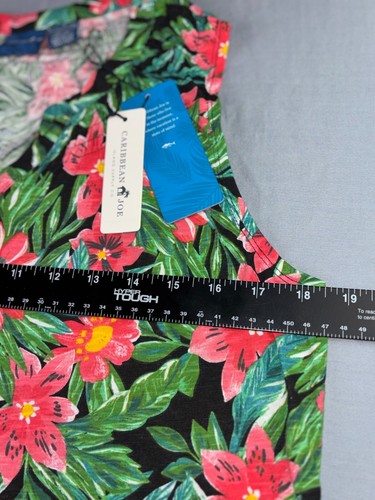 Caribbean Joe Dress Womens M Floral Stretch Hawaiian Cruise Summer A Line - Picture 4 of 5