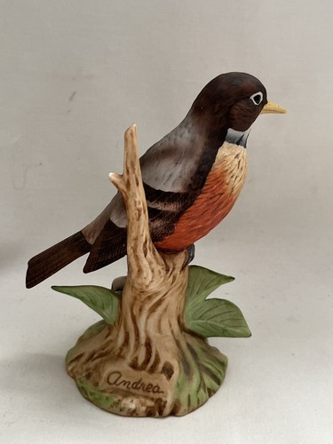 FIGURA ROBIN DE CERÁMICA DE PÁJARO ANDREA 5-3/4"" #9608 EXCELENTE - Imagen 3 de 10