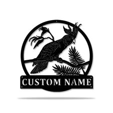 Personalized Cockatoo Sulfur Bird Metal Signs, Custom Cockatoo Wall Art Decor