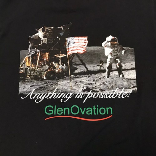 Camiseta de algodón negra mediana Glen Raven para hombre - Imagen 4 de 5