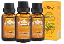 Ownest 3 Pack Ginger Massage Oil 100 Natural Lymphatic Drainage, 30ml