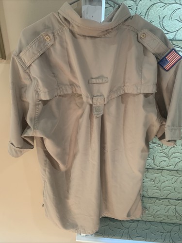 Vented Microfiber Poly Boy Scout BSA UNIFORM SHIRT Mens Large Short Sleeve L20 - Picture 8 of 8