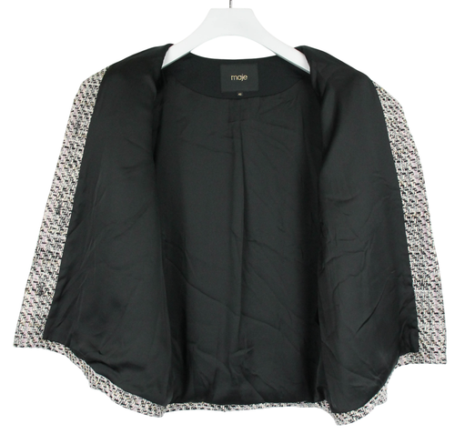 MAJE Jacket Women's (EU) 42 Tweed Buttoned Shiny Embroidered - Picture 4 of 11