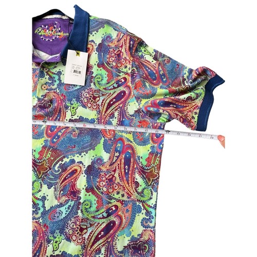 NWT Robert Graham Canggu Paisley Classic Fit Polo Shirt Multicolor Men's XL Cott - Picture 9 of 10