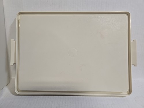Tupperware 9x13 Sheet Cake Taker Carrier Rectangle Almond Vintage - Picture 3 of 5