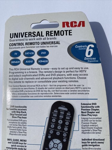 RCA RCR6473Z 6 dispositivi telecomando universale TV DVD apple TV Stream Box - Foto 6 di 12