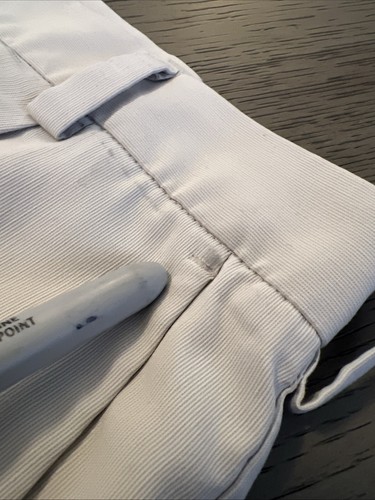 Nike Golf Shorts 38 Ivory Khaki Chino Pleated Front Casual Performance Slubby - Picture 12 of 13