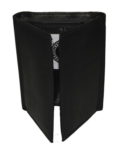 Leatherboss Genuine Leather Hipster Trifold Wallet With 8 Credit Card slots  - Picture 6 of 7