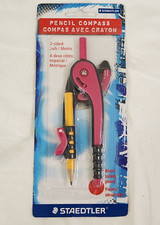 NEW Staedtler Pencil Compass 2-sided Inch / Metric Red