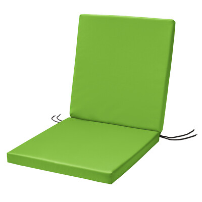 WATERPROOF Low Back Chair Cushion SEAT PAD Removable Cover Patio