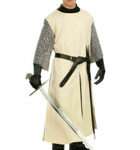 Nueva túnica medieval renacentista vikinga color blanco para accesorios de teatro armadura - Imagen 3 de 6