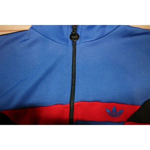 Vintage Adidas Trefoil Full-Zip Track Warm-Up Jacket Mens Medium Black Red Blue - Picture 3 of 6