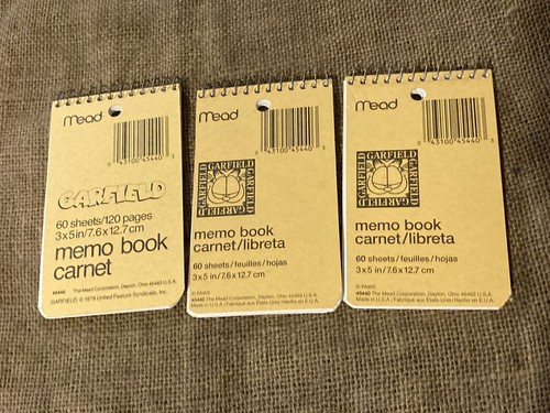three vintage Garfield the Cat pocket memo books from Mead - Picture 2 of 2