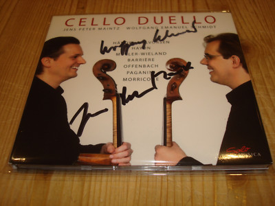 JENS PETER MAINTZ WOLFGANG E SCHMIDT Cello Duello SOLO MUSICA CD Signed Signiert