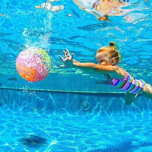 BOLA DE AGUA Pelota de Piscina Juego Subacuático Natación Colores Neón 4 de Julio - Imagen 5 de 10
