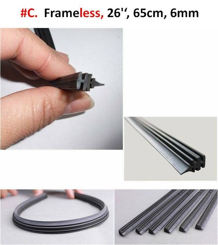 Universal Vehicle Windscreen Wiper Blade Refill 26'' 8MM / 24'' 6MM / Frameless - Picture 12 of 12