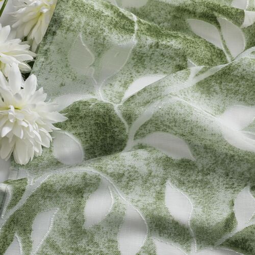Leaf Curtains,2 Panels Semi Sheer Curtains Modern Print Light Filtering Curta... - Picture 7 of 8