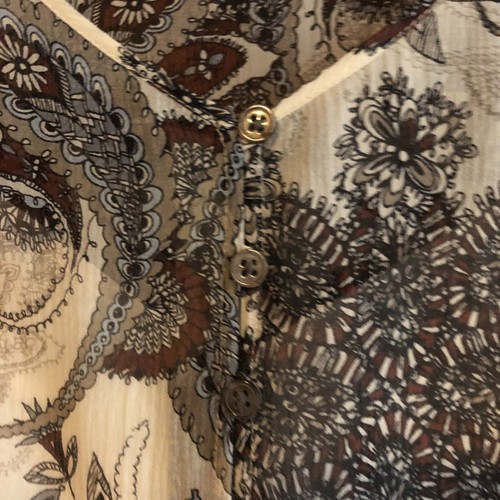 club monaco dress 8 100% Silk w/slip dress sheer paisley flowers coastal cottage - Picture 5 of 9