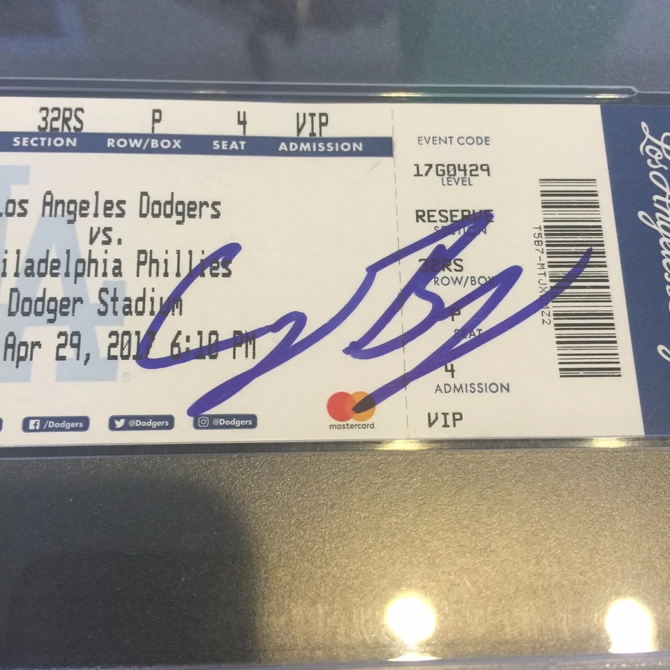 CODY BELLINGER SIGNED 1ST CAREER HOMERUN GAME AUTHENTIC TICKET SLABBED PSA/DNA - Image 3 of 4