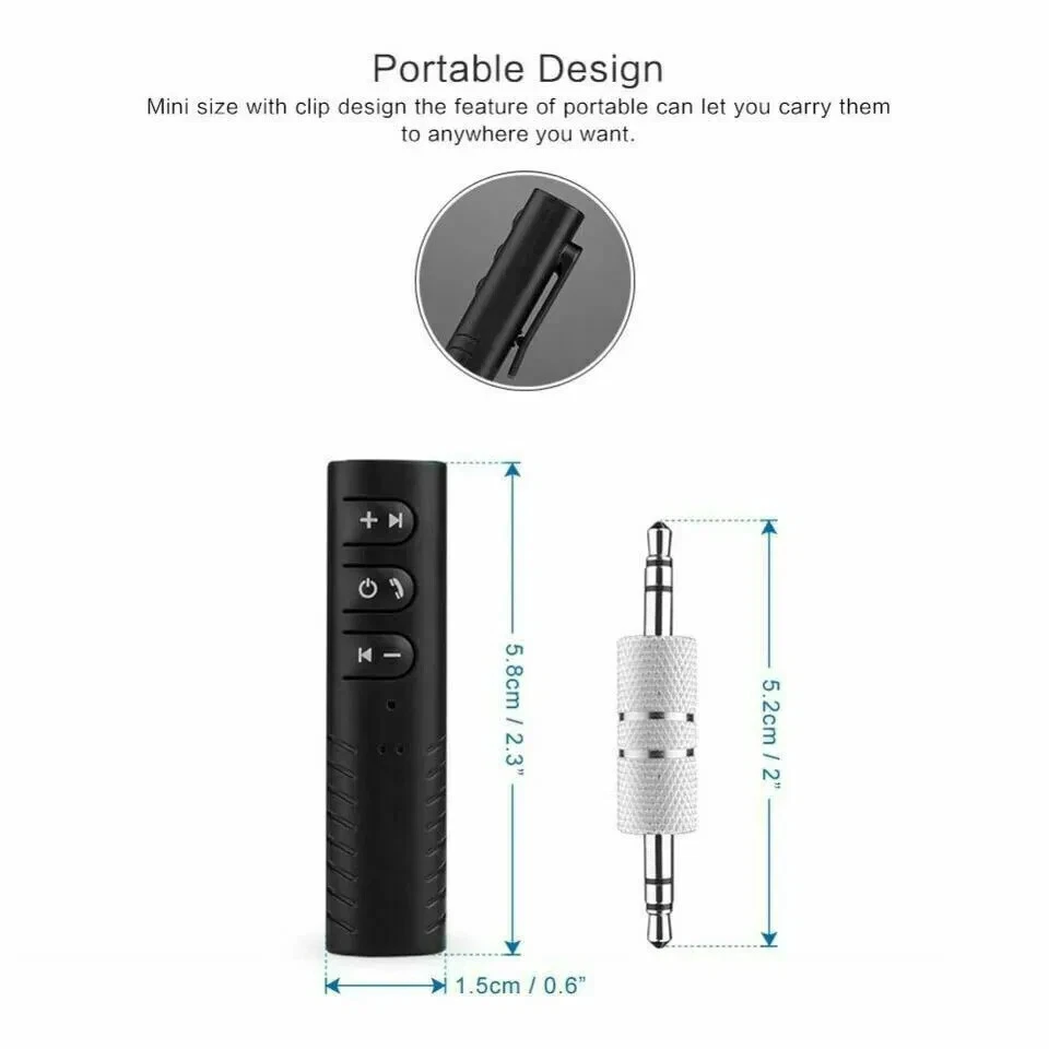 New Wireless Bluetooth Receiver 3.5mm AUX Stereo Music Hands Free Car Adapter - Image 3 of 4