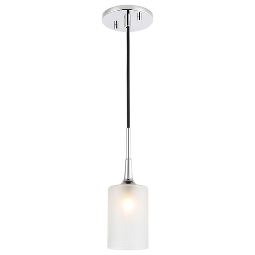 Woodbridge Lighting Chelsea 1-Light Opal Glass & Steel Mini Pendant in Chrome - Picture 1 of 5