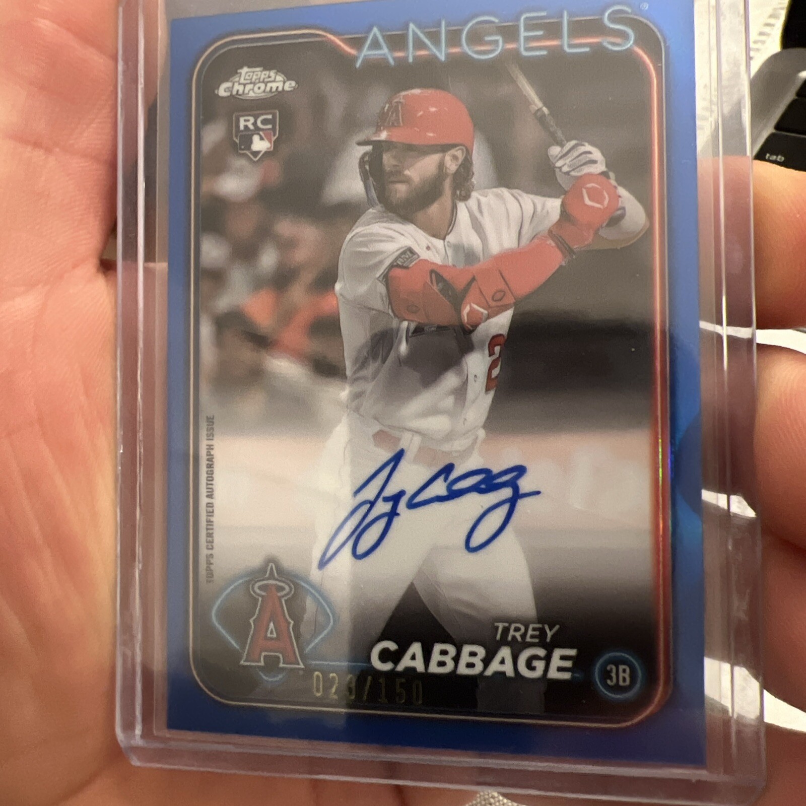 2024 Topps Chrome Trey Cabbage Auto True Blue 23/150 #RA-TCA