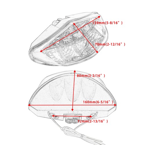 Integrated Taillight +Turn Signals For Ducati Monster 696 795 796 1100 S 09-2013 - Picture 3 of 10
