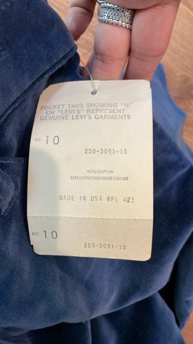 Neu Vintage Levi's for me blaue Velourshose Größe 10 Taille 28" - Bild 6 von 6