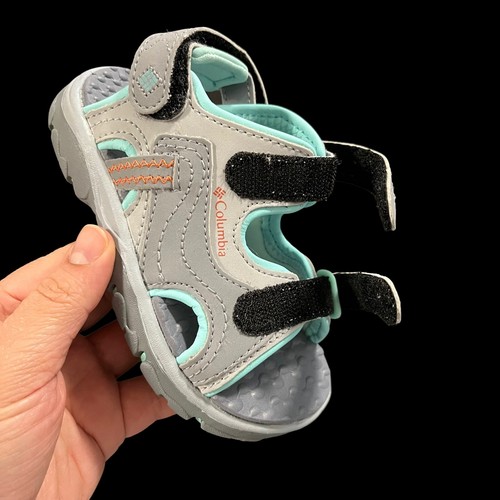 Columbia Castlerock Toddler Girls Strappy Sandal Size 8 Gray/ Aqua Lightweight - Picture 18 of 20